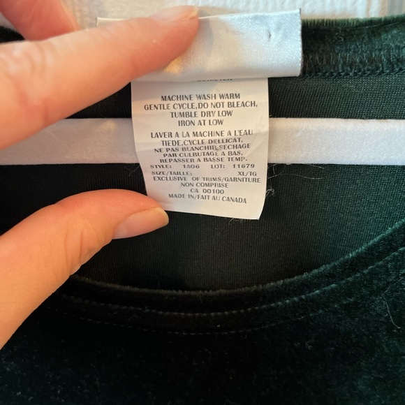 Gloria Vanderbilt Green Velvet Tank Top sz XL - Picture 7 of 8